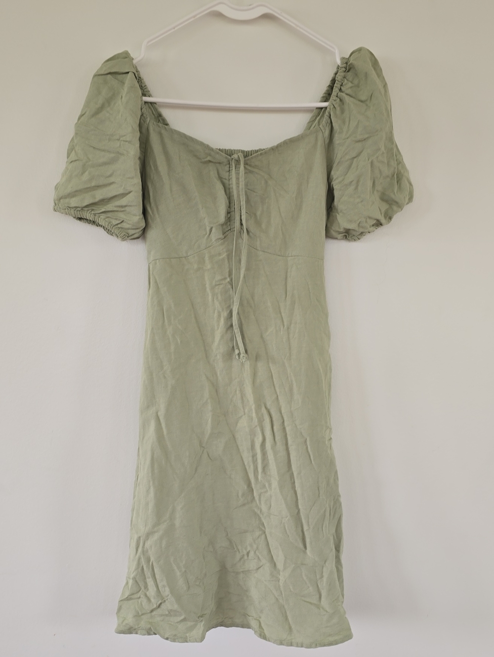 Jessica Simpson Sage Puff Sleeve Midi Dress with Front Tie